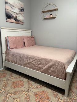 White Full-size Bed Frame