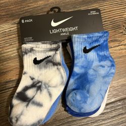 Nike Toddler Baby Boy Socks White/Blue 6 Pairs, Size 6-12 Months