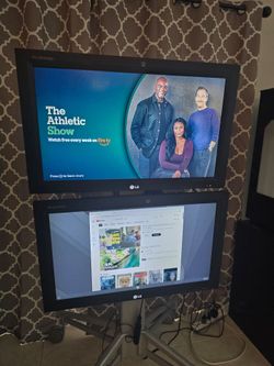 Qty. 2 - 32 Inch LG monitors Model M3203CCBA. With LG Smart Remote.  Portrait Or Landscape Display