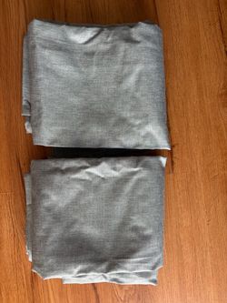 Target’s Room Essentials gray curtains with rods and hooks