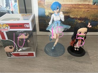 Anime Figure Lot – Funko Pop, Rem, Nezuko
