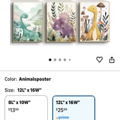 Canvas Dinosaur Wall Art For Child’s Room