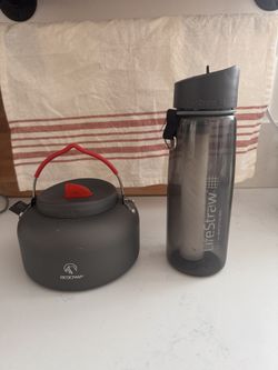 Camping Pot And Water Filtration Bottle