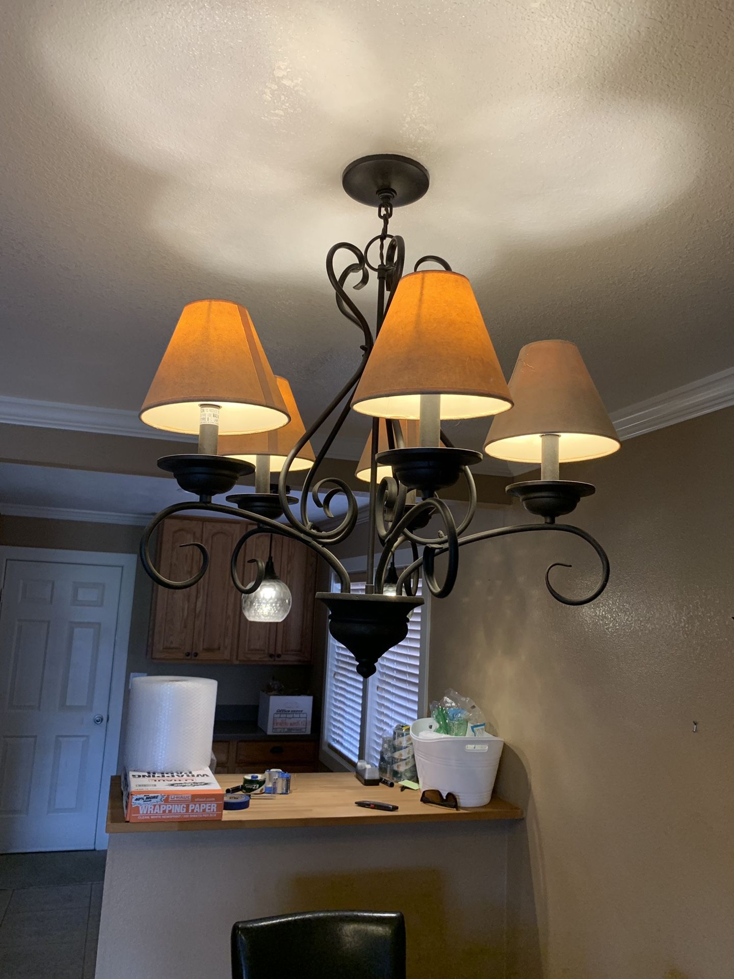 Iron Chandelier with 6 Lights