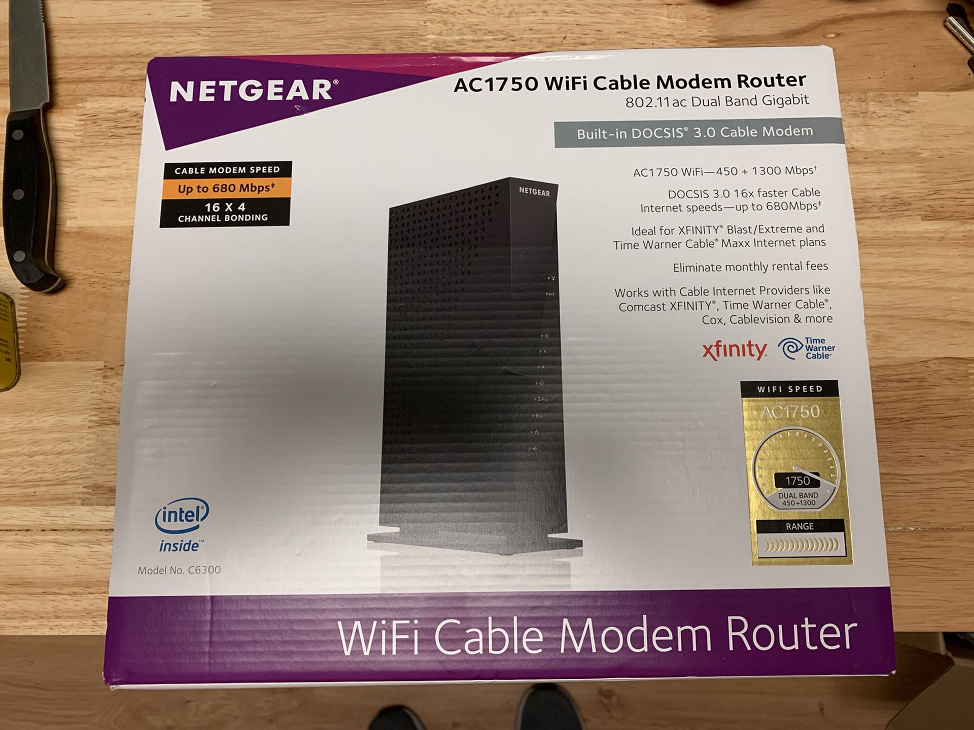 Netgear AC1750 Wifi Cable Modem Router 802.11ac dual band DOCIS 3.0