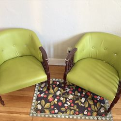 Set Of 2 Lime Green Chairs 