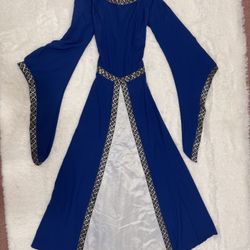 New Xs blue renaissance Midevil Costume dress princess bridgerton victorian 