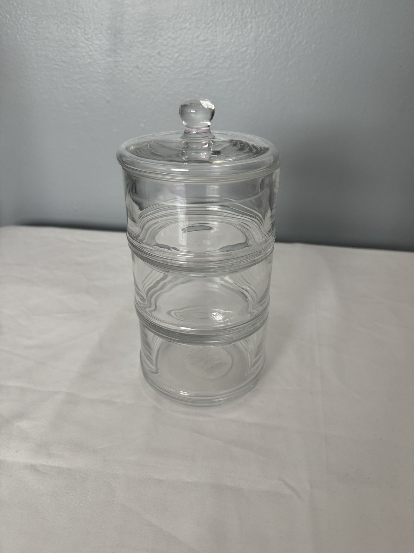 Small 3 Tier Storage Glass Container