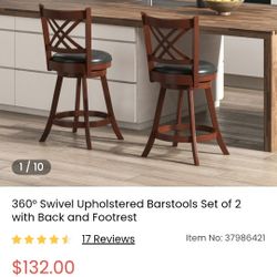 Swivel Bar Stools Wirh Back $60