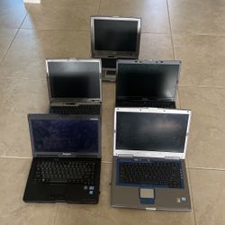 5 Laptops - Powers On (Dells Use Same Charger)