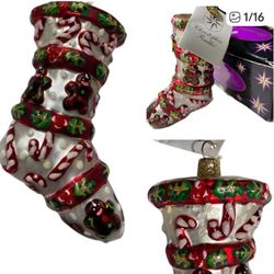 Christopher Radko Vintage “Cookies N Canes Stocking" Christmas Ornament