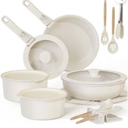 Astercook 20 Piece Pots and Pans Set Non Stick, Cookware Set with Detachable Handle, Oven Safe, Induction Ready, Stackable Kitchen Cooking Set 