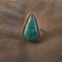 Turquoise Tear Drop Ring 