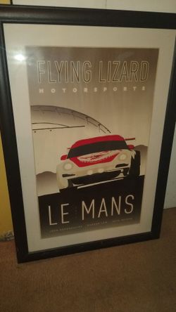 Le Mans 2010 Flying Lizard, Framed Poster 27.5" x 39.5"