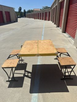 Vintage Milwaukee Suitcase Picnic Table Set