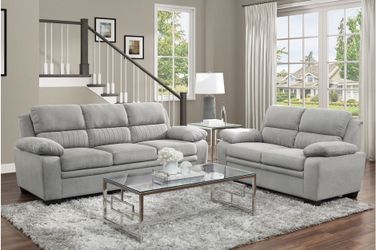 Sofa and Loveseat Grey fabric, New Especial price