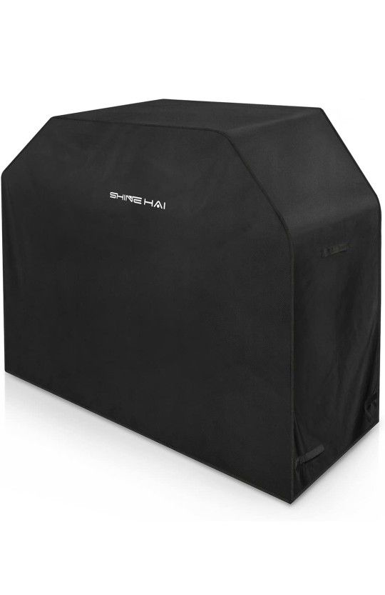 SHINE HAI BBQ Grill Cover, 58-Inch Waterproof 600D Heavy Duty Gas Grill Cover for Weber Brinkmann, Char Broil, Holland and Jenn Air, Black

