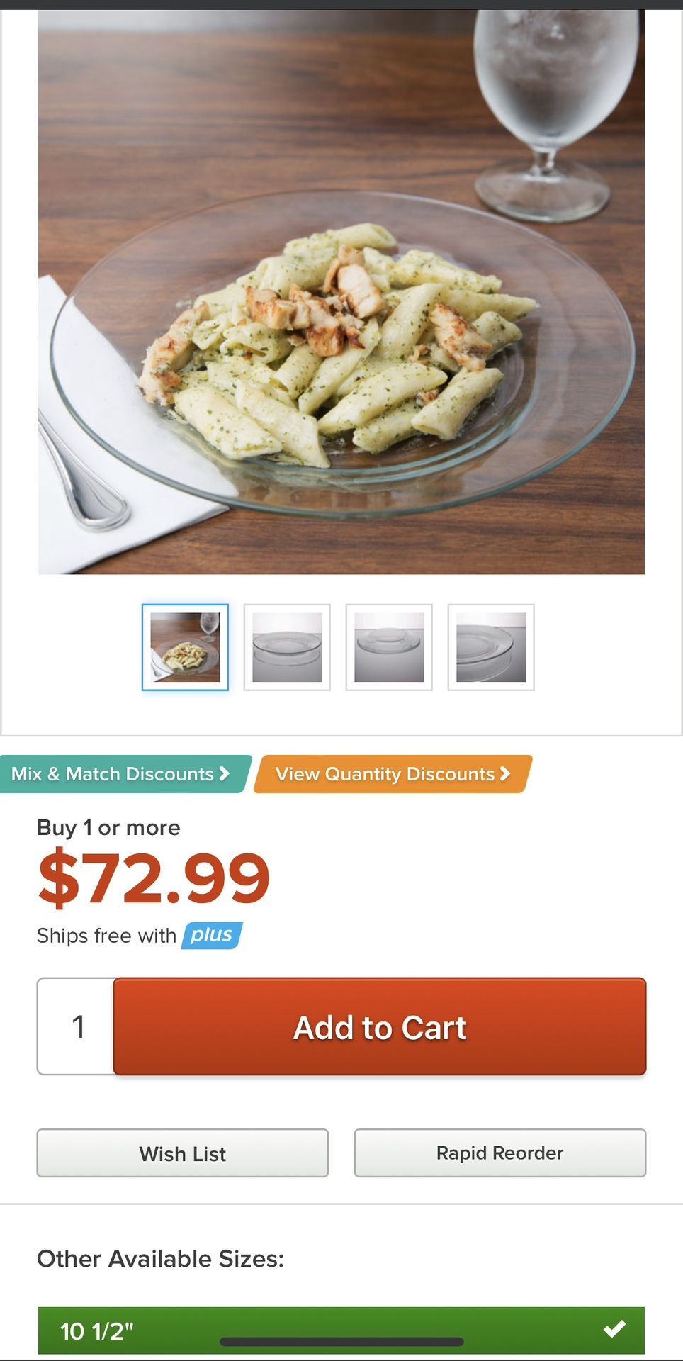 12 Large Glass Plates Dinner Main Course Party Wedding Baby Shower