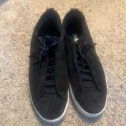 Zara Black Suede Low-Top Sneakers