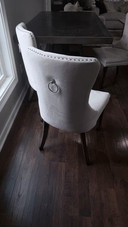 Juego de 2 sillas de comedor de terciopelo beige