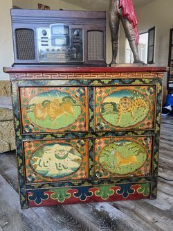 Mid Century 1960’s Hand Painted Chest Drawer 
