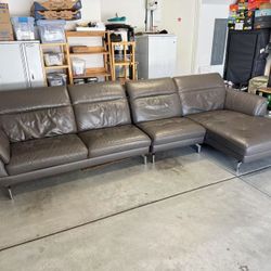 Real Leather Couch Used, Good Condition