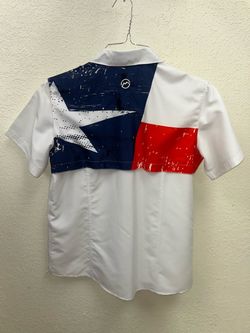 Magellan Men Outdoors Fishing Shirt Button Up Texas Lone Star Flag Size Medium