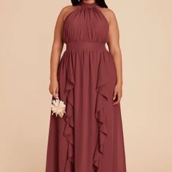 Birds Grey Dress- Joyce Chiffon - Rosewood