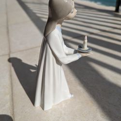  Lladro Girl Holding Candle Vintage