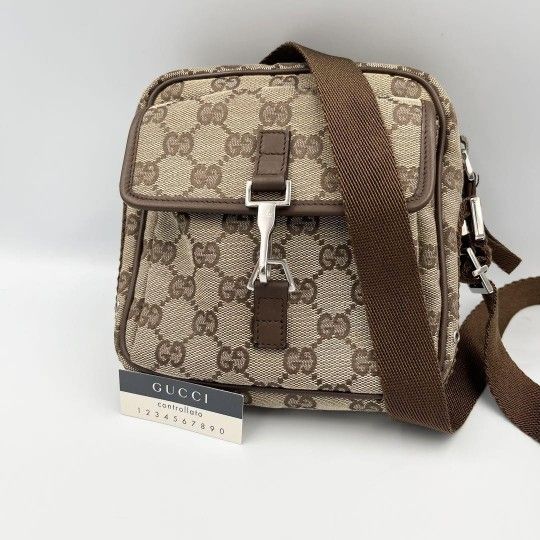 𝐆𝐔𝐂𝐂𝐈 𝐆𝐆 Canvas Jackie Square Mini Bag – Crossbody Shoulder