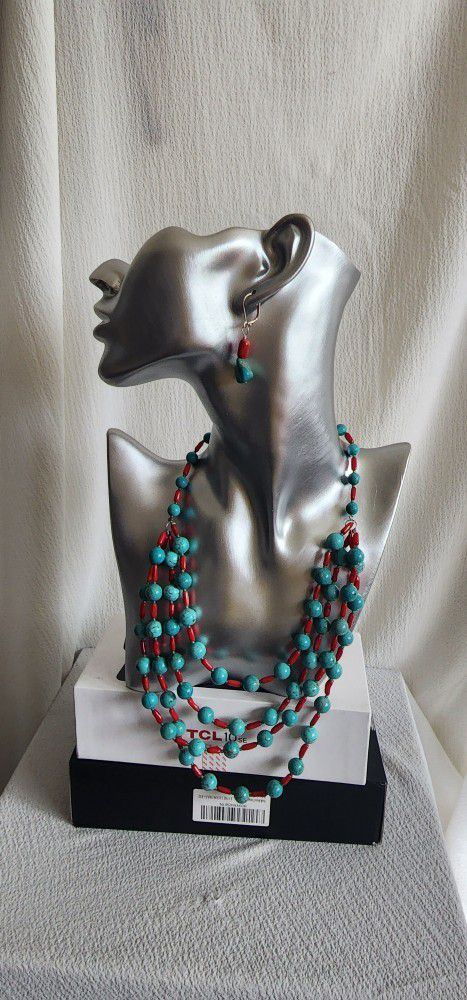 women necklace Turquoise Crack Pepper Chili Necklace.