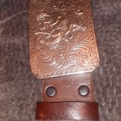 Cavenders Leather Belt With The buckle 