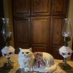 Vintage Set Cat Lamp 