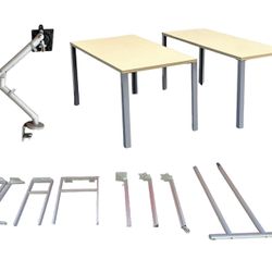 $80k of Herman Miller Office Furniture - Desk Tables Legs & Monitor Arms