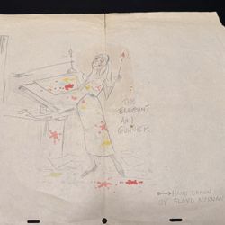 Vintage Hand-Drawn Sketch “The Elegant Ann Gunther” – Original Artwork by Floyd Norman