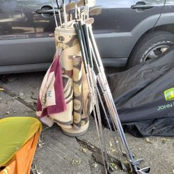 Golf Bag With Two Sets Of Golf Clubs