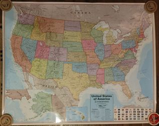 United States Of America Laminated Wall Map by Round World Products
