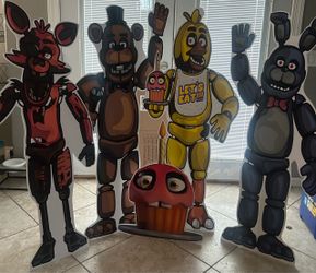 55” Fnaf five nights of Freddy character cut out 5 piece set