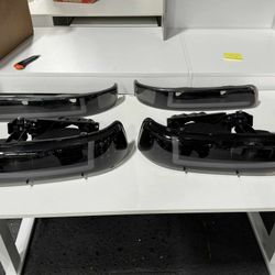 4PCS LED DRL Headlights Assembly and Bumper Lamps Compatible with Chevy Silverado Suburban 1 3500 Tahoe 99-06, Driver and Passenger Side, Smok