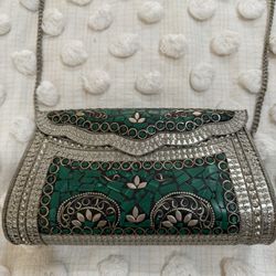 Malachite Clutch/Crossbody Bag 