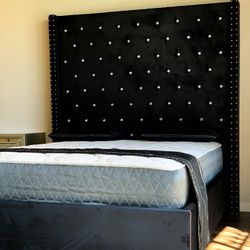 Brand New Queen Size Black 6foot Tall Bed Frame With New Mattress/Fast Delivery