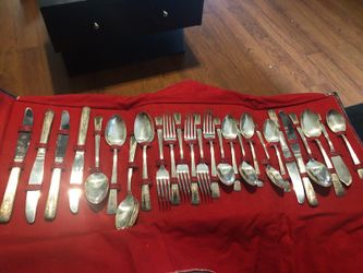 “Amelia” silver plated silverware complete set