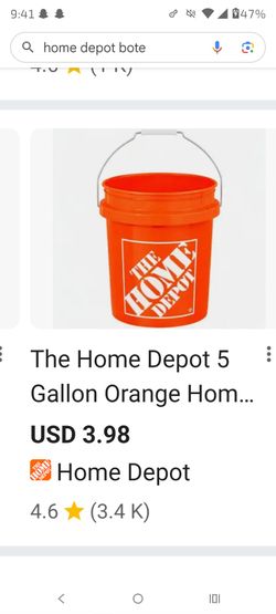 The Home Depot 5 Gallon Orange Bucket