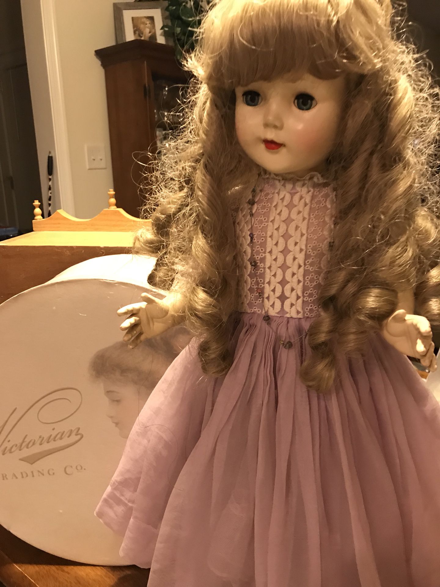Pretty Vintage Doll with long Curls