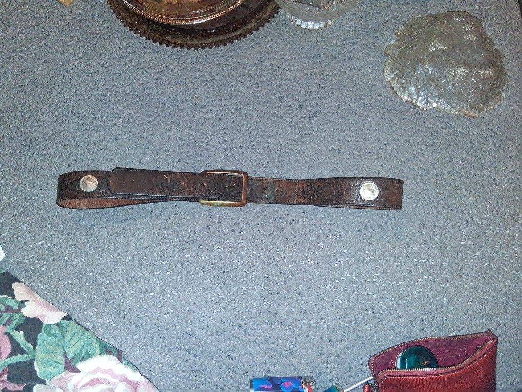 Genuine Leather Buffalo Nickel Belt