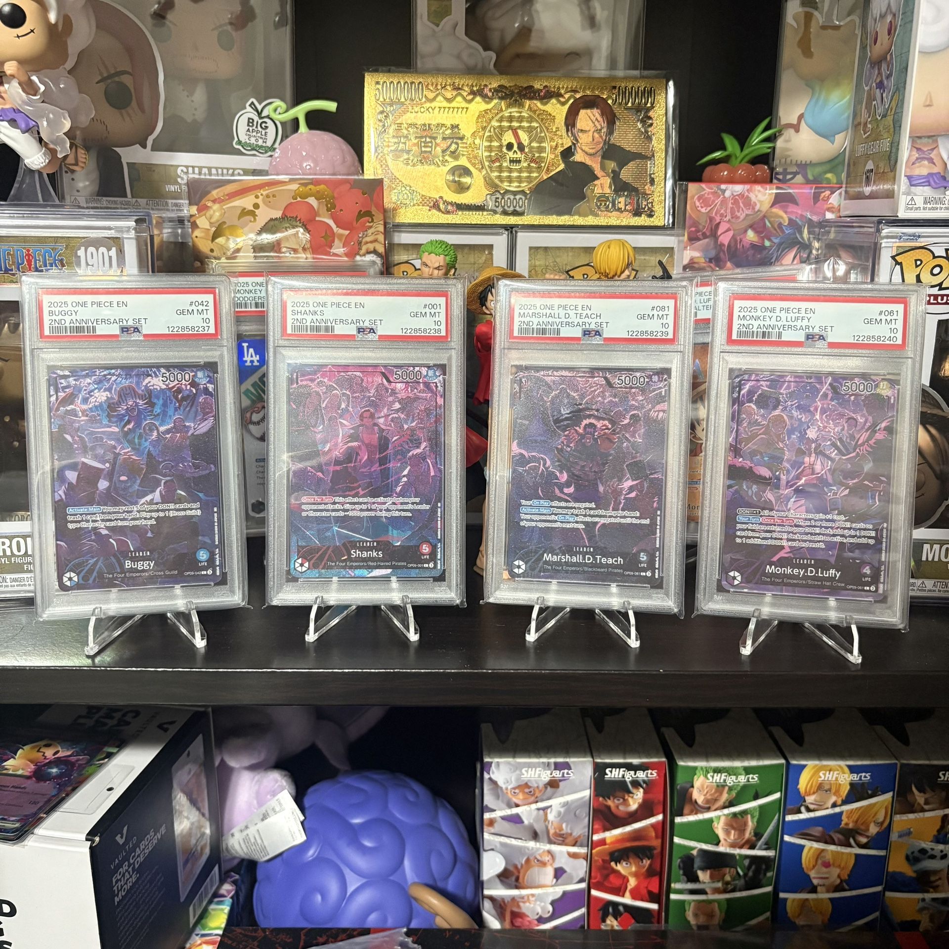 2025 One Piece English 2nd Anniversary Set Sequential Leader Cards PSA 10