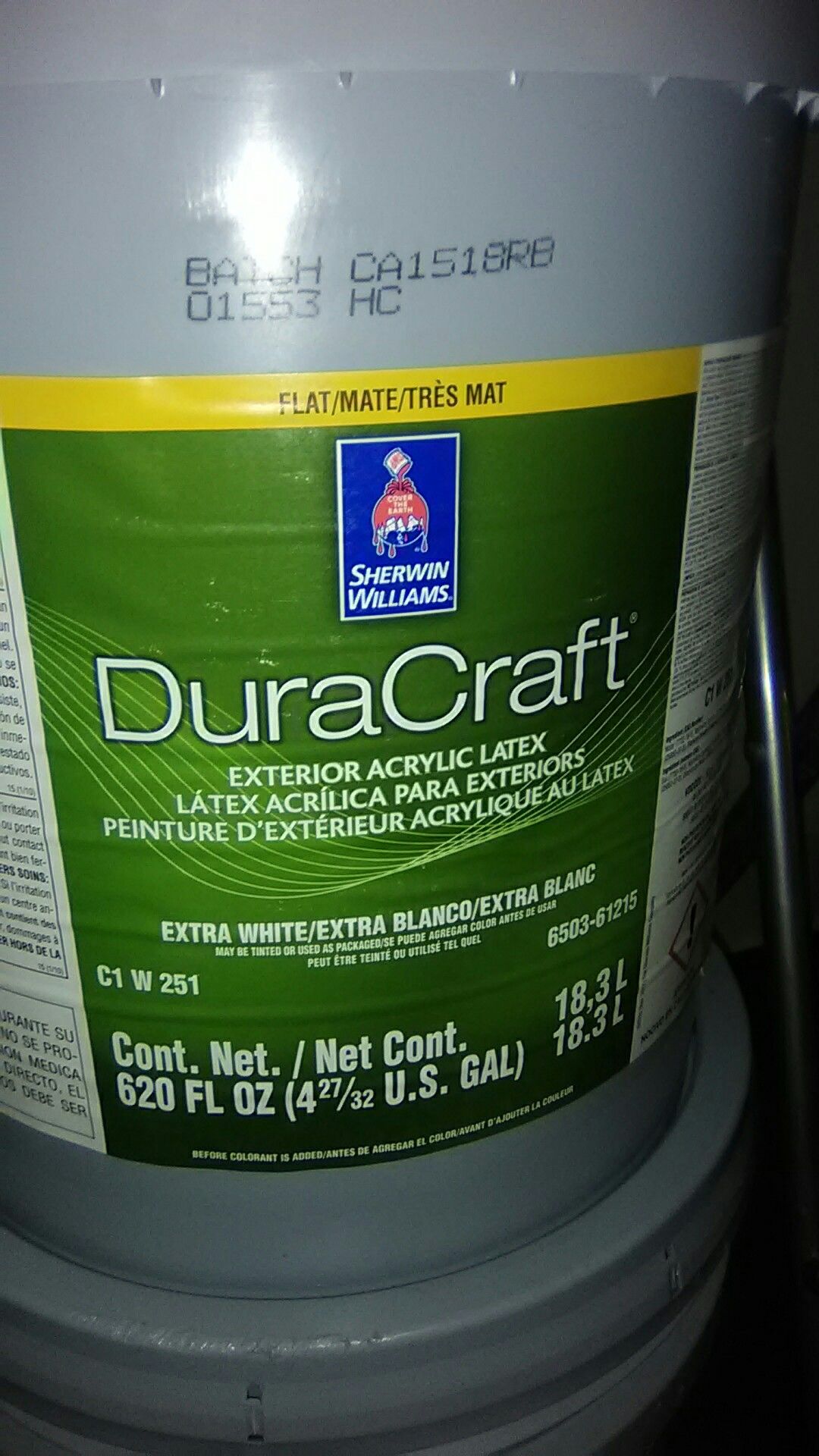 Sherwin Williams duracraft exterior flat white paint