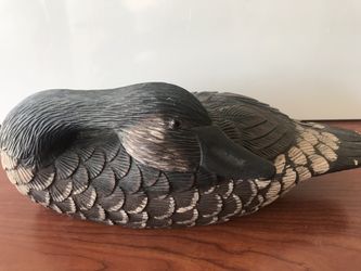 Hand carved decoy duck signed by James Haddon