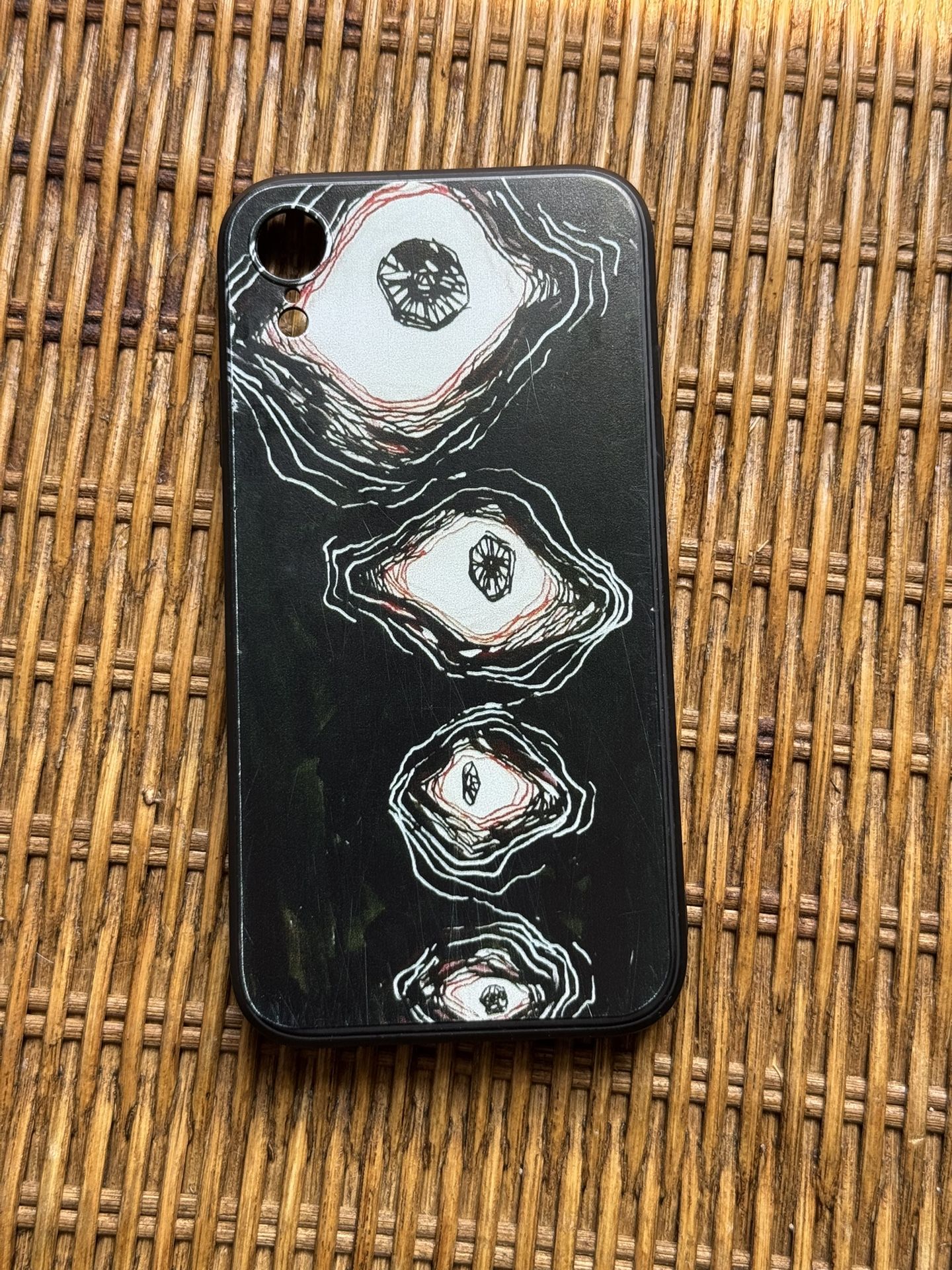 Abstract iPhone XR Black Plastic-Back Rubber Case