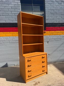 Authentic Danish MCM Oak Hutch Bookcase Cabinet | JP Denmark